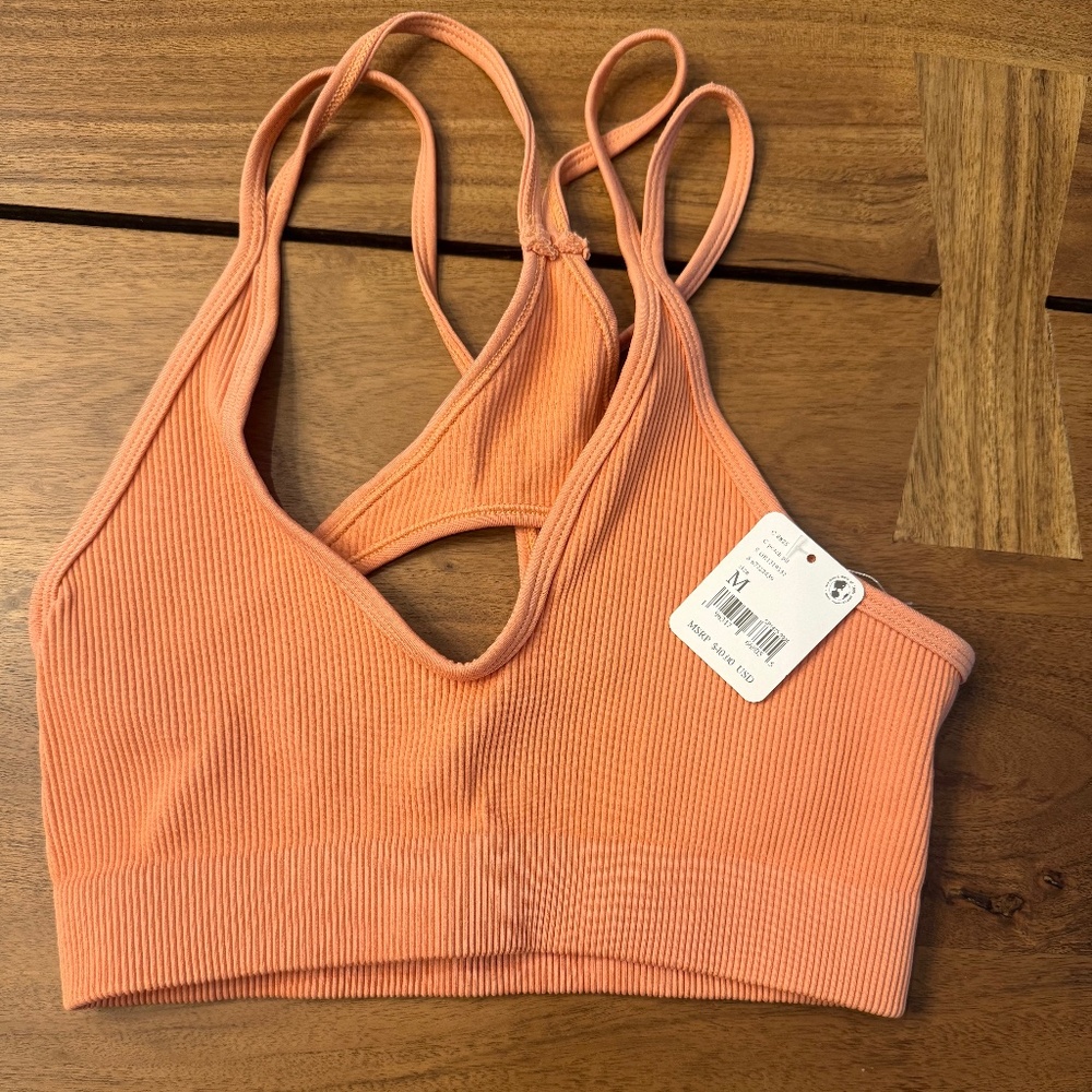 Free People Sports Bra - Peach Pit NWT Size M